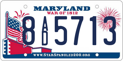 MD license plate 8AD5713