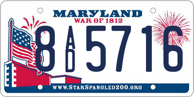 MD license plate 8AD5716