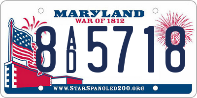 MD license plate 8AD5718