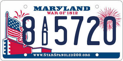 MD license plate 8AD5720