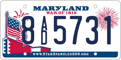 MD license plate 8AD5731