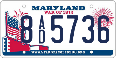 MD license plate 8AD5736