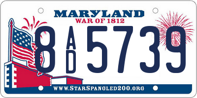 MD license plate 8AD5739