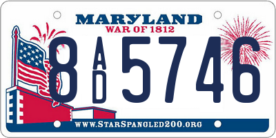 MD license plate 8AD5746