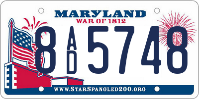 MD license plate 8AD5748