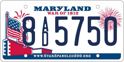 MD license plate 8AD5750