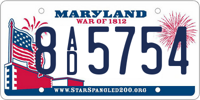 MD license plate 8AD5754