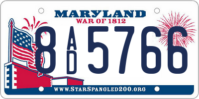 MD license plate 8AD5766