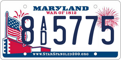 MD license plate 8AD5775