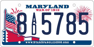 MD license plate 8AD5785