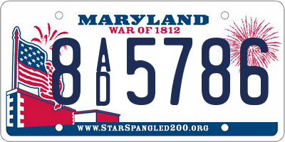 MD license plate 8AD5786