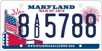 MD license plate 8AD5788
