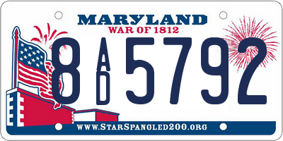 MD license plate 8AD5792