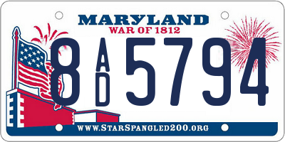 MD license plate 8AD5794