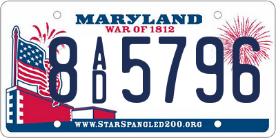 MD license plate 8AD5796