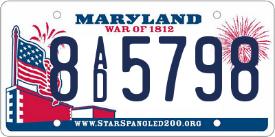 MD license plate 8AD5798