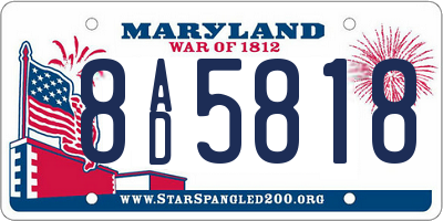 MD license plate 8AD5818