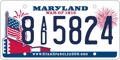 MD license plate 8AD5824