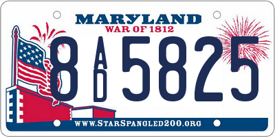 MD license plate 8AD5825