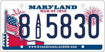 MD license plate 8AD5830
