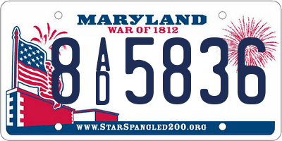 MD license plate 8AD5836