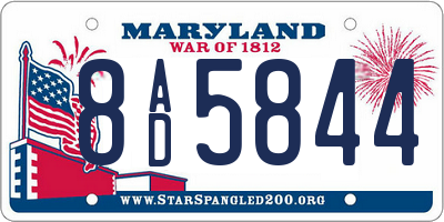 MD license plate 8AD5844