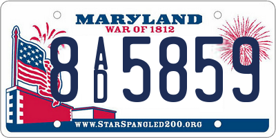 MD license plate 8AD5859
