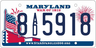 MD license plate 8AD5918