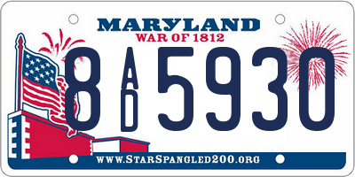 MD license plate 8AD5930