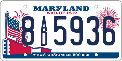 MD license plate 8AD5936