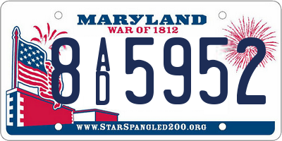 MD license plate 8AD5952