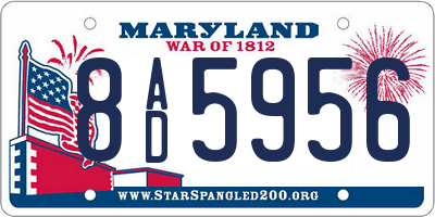 MD license plate 8AD5956
