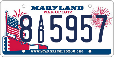MD license plate 8AD5957