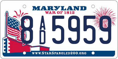 MD license plate 8AD5959