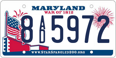 MD license plate 8AD5972