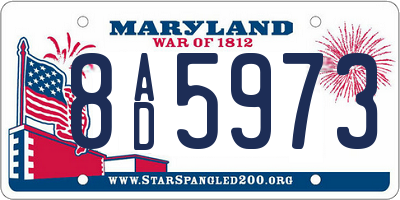 MD license plate 8AD5973