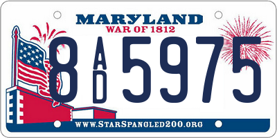 MD license plate 8AD5975