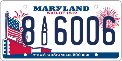 MD license plate 8AD6006