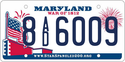 MD license plate 8AD6009