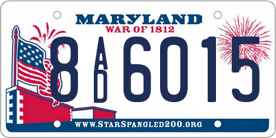 MD license plate 8AD6015