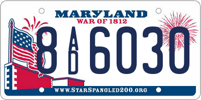 MD license plate 8AD6030