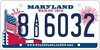 MD license plate 8AD6032