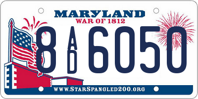 MD license plate 8AD6050