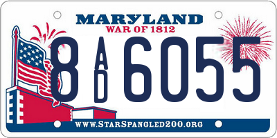 MD license plate 8AD6055