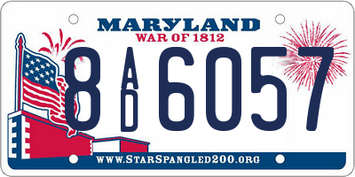 MD license plate 8AD6057