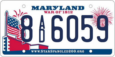 MD license plate 8AD6059