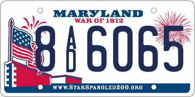 MD license plate 8AD6065