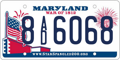 MD license plate 8AD6068