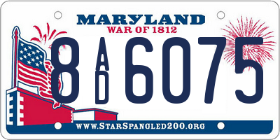MD license plate 8AD6075