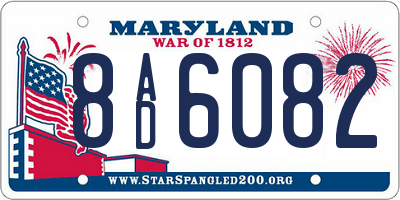 MD license plate 8AD6082